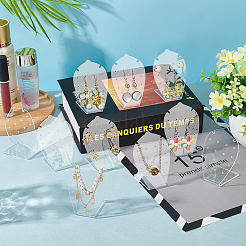 10Pcs L-Shaped Acrylic Slant Back Earring Display Stands&nbsp;EDIS-FG0001-64