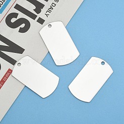 Non-Tarnish 201 Stainless Steel Rectangle Mirror Polished Finish Stamping Blank Tag Pendants&nbsp;X-STAS-S031-03