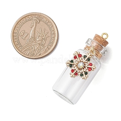 8Pcs Christmas Glass Wish Bottle Pendants&nbsp;PALLOY-JF04569