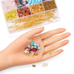 DIY Mixed Stone Chip Beads Earrings Making Kit&nbsp;DIY-FS0002-38
