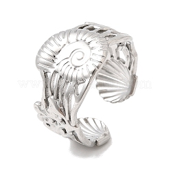 304 Stainless Steel Open Cuff Rings for Women&nbsp;RJEW-K313-15P