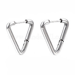 Tarnish Resistant 201 Stainless Steel Triangle Hoop Earrings&nbsp;STAS-S103-29P
