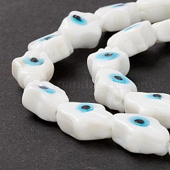 Handmade Evil Eye Lampwork Beads Strands&nbsp;LAMP-F024-02B