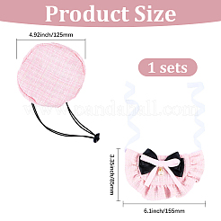 Polyester Bowknot Pet Collar & Hat Sets&nbsp;AJEW-WH20019-84B