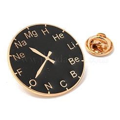 Periodic Table Clock Alloy Enamel Pins Broochs&nbsp;AJEW-Z023-16B
