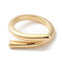 Brass Wire Wrap Cuff Ring for Women&nbsp;RJEW-E079-01G