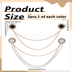 2Pcs 2 Colors Alloy Hanging Chains Collar Pins Tie Clips&nbsp;JEWB-LP0005-06