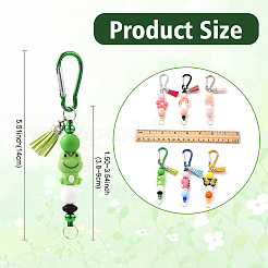 Silicone & Faux Suede Tassel Pendant Decoration&nbsp;HJEW-YW00100-01