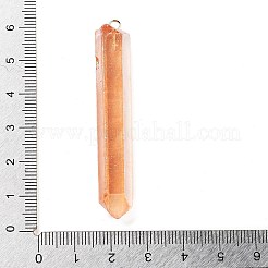 Electroplated Natural Quartz Pendants&nbsp;G-P315-B01-12G