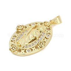 Brass Micro Pave Cubic Zirconia Pendants&nbsp;KK-D317-126G