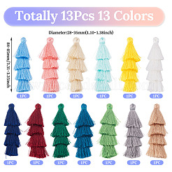 13Pcs 13 Colors Polyester 
Tassel Pendants&nbsp;FIND-TA0008-98