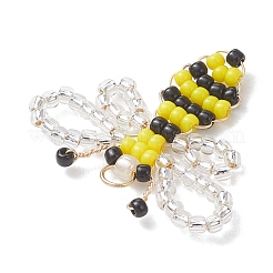 Glass Seed Beaded Bee Pendants&nbsp;PALLOY-MZ01216