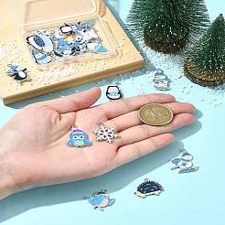 20Pcs 20 Styles Winter Theme Alloy Enamel Pendants&nbsp;ENAM-FS0001-96