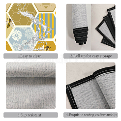 Rectangle with Bees Pattern Cotton Linen Cloth Table Mat&nbsp;AJEW-WH0196-010