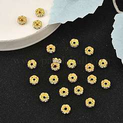 Brass Rhinestone Spacer Beads&nbsp;RB-A014-L6mm-01G-NF