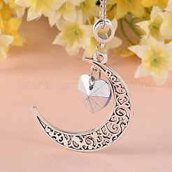 Tibetan Style Moon Large Hole European Big Dangle Charms&nbsp;PALLOY-JF00094