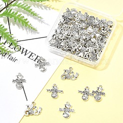 60Pcs 4 Styles Tibetan Style Zinc Alloy Pendants&nbsp;TIBEP-FS0001-35