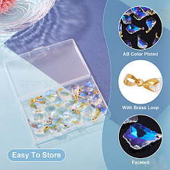 20Pcs 2 Colors AB Color Plated Electroplate Glass Pendants&nbsp;PALLOY-TA00331