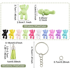 DIY Acrylic Bear Pendant Keychian Making Kits&nbsp;DIY-YW0013-17