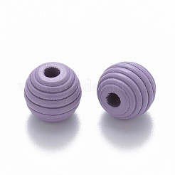 Painted Natural Wood Beehive Beads&nbsp;WOOD-Q040-019B-A04