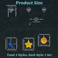 3Pcs 3 Styles Floating Silicone & Plastic Display Decorations&nbsp;AJEW-GF0013-34