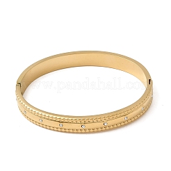 304 Stainless Steel Rhinestone Hinged Bangles for Women&nbsp;BJEW-B168-16G