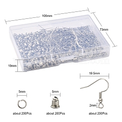Tarnish Resistant 200Pcs 304 Stainless Steel Earring Hooks&nbsp;STAS-T051-007