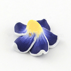 Handmade Polymer Clay 3D Flower Plumeria Beads&nbsp;CLAY-Q192-30mm-03