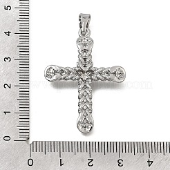 Brass Micro Pave Clear Cubic Zirconia Pendants&nbsp;CU-CBA4BAF-04P