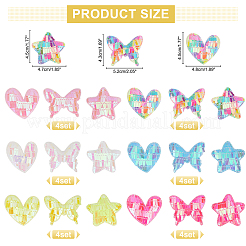 72Pcs 18 Style Fabric & Sequin Ornament  Accessories&nbsp;DIY-AR0002-23