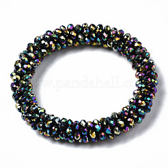 Faceted Electroplate Glass Beads Stretch Bracelets&nbsp;BJEW-S144-002G-03