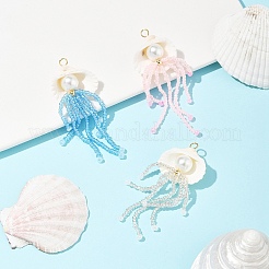 Natural Shell & Glass Pearl Big Pendants&nbsp;PALLOY-FS00032