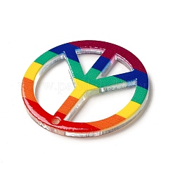 Rainbow Color Printed Acrylic Pendants&nbsp;OACR-B006-01B