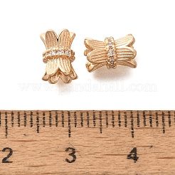 Rack Plating Brass Micro Pave Clear Cubic Zirconia Beads&nbsp;KK-H508-17KCG