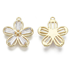Brass Micro Pave Clear Cubic Zirconia Pendants&nbsp;KK-S348-538-NF