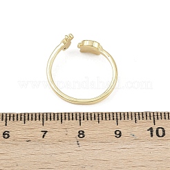 Brass Micro Pave Cubic Zirconia Open Cuff Rings for Women&nbsp;RJEW-K308-01A-G