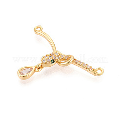 Brass Micro Pave Cubic Zirconia Pendants&nbsp;KK-N263-32G