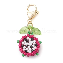 Pitaya Glass Seed Beaded Pendant Decorations&nbsp;HJEW-MZ00372
