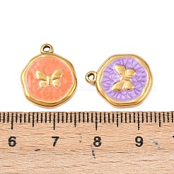 304 Stainless Steel Enamel Pendants&nbsp;STAS-P425-01G-10