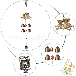 Owl Alloy Wind Chimes&nbsp;HJEW-WH0036-72