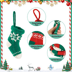 4Pcs 4 Styles Christmas Polyester Socks Pendant Decorations&nbsp;AJEW-TA0003-29A