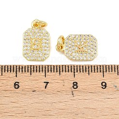 Brass Micro Pave Cubic Zirconia Pendants&nbsp;KK-C160-01G