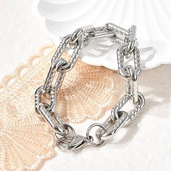 304 Stainless Steel Cable Chain Bracelets for Women Men&nbsp;BJEW-F488-67P