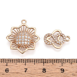 Brass Micro Pave Cubic Zirconia Pendants&nbsp;KK-T072-48G