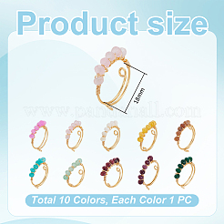 10Pcs Natural White Jade Rings&nbsp;RJEW-UN00053