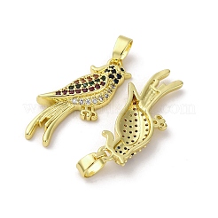 Brass Micro Pave Cubic Zirconia Pendants&nbsp;KK-F903-04G