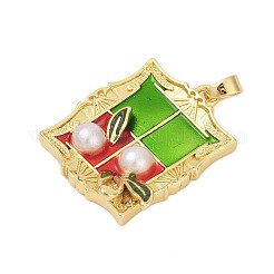 Brass Enamel Pendants&nbsp;KK-U068-12B-03G