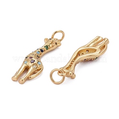Brass Micro Pave Colorful Cubic Zirconia Pendants&nbsp;ZIRC-Z011-11G