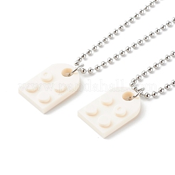 Resin Building Blocks Pendant Necklaces&nbsp;NJEW-JN03533-03