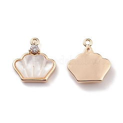 Natural Freshwater Shell Crown Charms&nbsp;BSHE-E028-08KCG